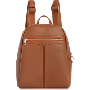 Cengiz Pakel Kadın Lacoste Kumaş Sırt Çantası - 7368L - Taba