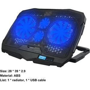 S18 Ayarlanabilir 4 Fanlı Laptop Soğutucu Fan LED Işıklı Bilgisayar Standı Stant Notebook Cooler