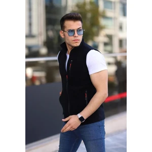 Siyah Erkek Yelek Polar Standart-Fit 3 Cepli Yelek