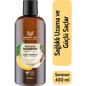 Ashley Joy Yavaş Uzayan Saçlara Özel Niacinamide Ve Vegan Keratin Içeren Banana Şampuan 400 ml