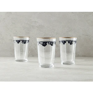 English Home Bohemian Cam 3'lü Meşrubat Bardağı Siyah