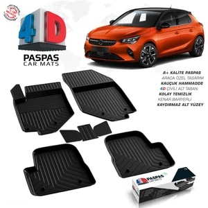 S Dizayn Opel Corsa F 4D Havuzlu Paspas 2019 ve Üzeri