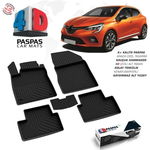 S Dizayn Renault Clio 5 4D Havuzlu Paspas 2019 ve Üzeri