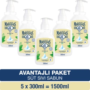 Le Petit Marseillais Nemlendirici Sıvı Sabun Süt 300 ml x5 Avantajlı Paket