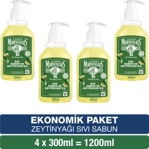 Le Petit Marseillais Saf Sıvı Sabun Zeytinyağı 300 ml x4 Ekonomik Paket
