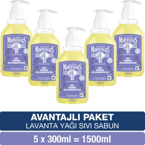 Le Petit Marseillais Saf Sıvı Sabun Lavanta Yağı 300 ml x5 Avantajlı Paket