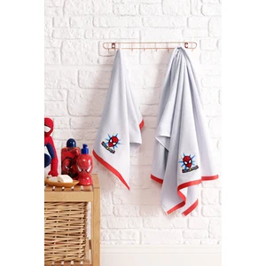 Spiderman Grey Disney Lisanslı Kadife 2'li Havlu Set