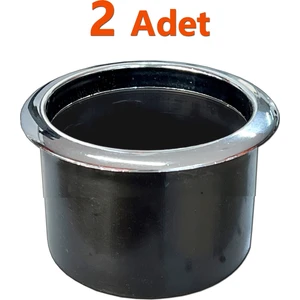 Gömme Bardaklık Plastik Siyah Kromaj 70x55mm 2 Adet