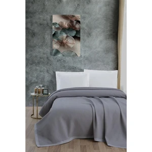 Klimalı Pike ,%100 Pamuk Petekli Pike , Dörtmevsim Pike Battal Boy 240X260 Gri
