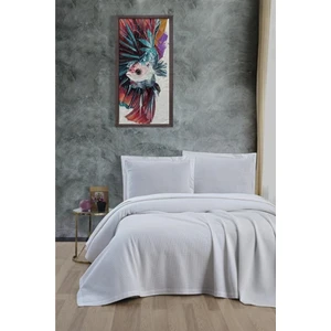 Klimalı Pike ,%100 Pamuk Petekli Pike , Dörtmevsim Pike Battal Boy 240X260 Beyaz