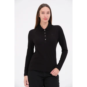 Siyah Bayan Regular Fit Uzun Kollu Polo