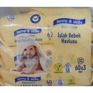 Bebek Islak Mendili Jenny & Willy 3*60 180 Adet