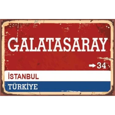 Dopsy Galatasaray Sokak Tabelası Ahşap