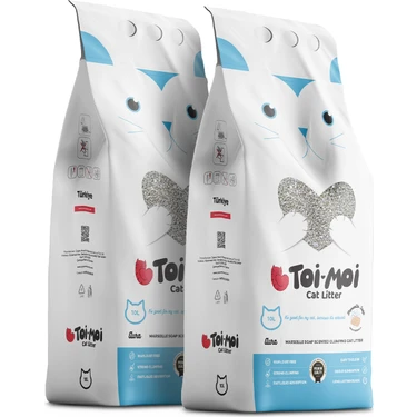 Toi Moi 2’li Avantajlı Paket - Marsilya Sabunu Kokulu Sodyum Bentonit Kedi Kumu