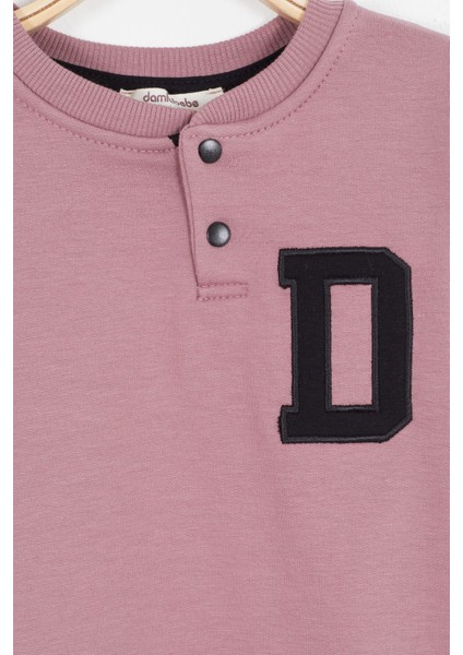 Bordo Harf Nakışlı Çıtçıtlı Erkek Bebek Şardonlu Eşofman Takımı 16797 modelleri