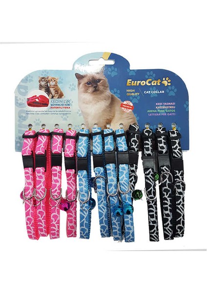 Kedi Boyun Tasması Çizgi Desenli 10 mm x 28 cm 12 Adet