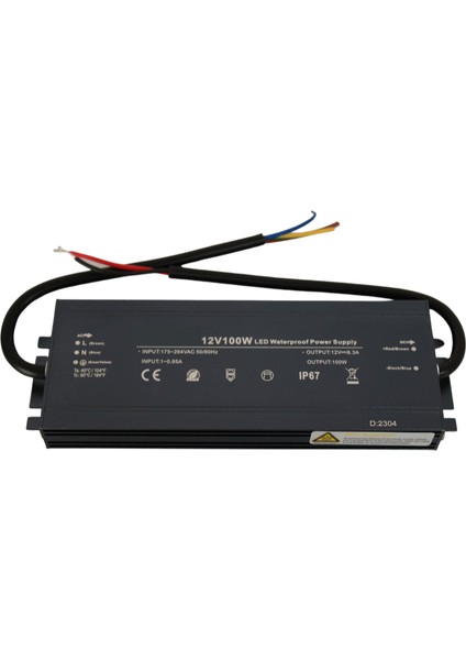 12 Volt 8,3 Amper 100 Watt Dış Cephe LED Adaptör IP67 Su Geçirmez