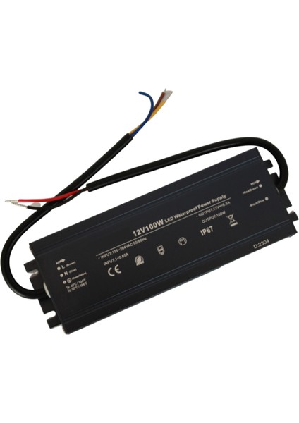 12 Volt 8,3 Amper 100 Watt Dış Cephe LED Adaptör IP67 Su Geçirmez