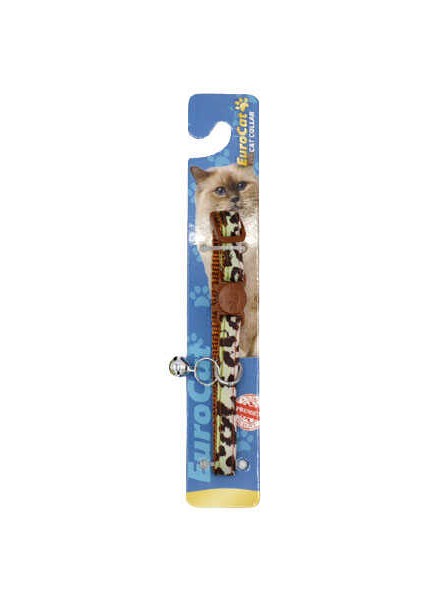 Kedi Boyun Tasması Yeşil Leopar Desenli 10 mm x 28 cm