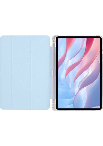 Huawei Honor Pad X9 11.5' Kılıf Yatay ve Dikey Standlı Uyku Modlu Kalemlikli Trifold Arkası Soft Silikon Smart Kılıf