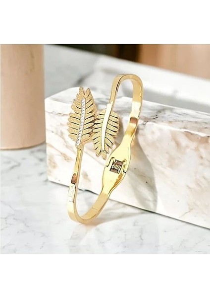 Bileklik, Çelik Bileklik, Yapraklı Çelik Kelepçe, Çelik Kelepçe, Gold Kelepçe