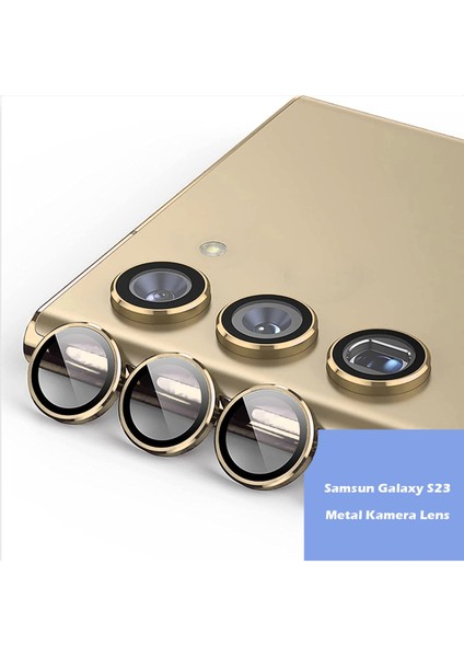 Samsung Galaxy S23 Ultra Kamera Lens Koruyucu - Gold