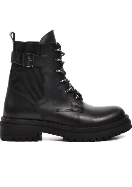 22914 Siyah Hakiki Deri Kadın Bot