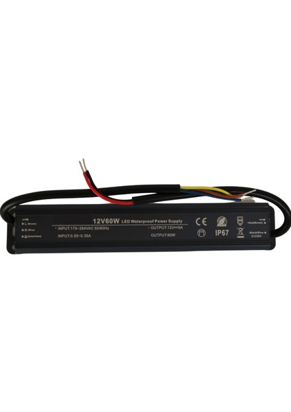 12 Volt 5 Amper 60 Watt Dış Cephe LED Adaptör IP67 Su Geçirmez