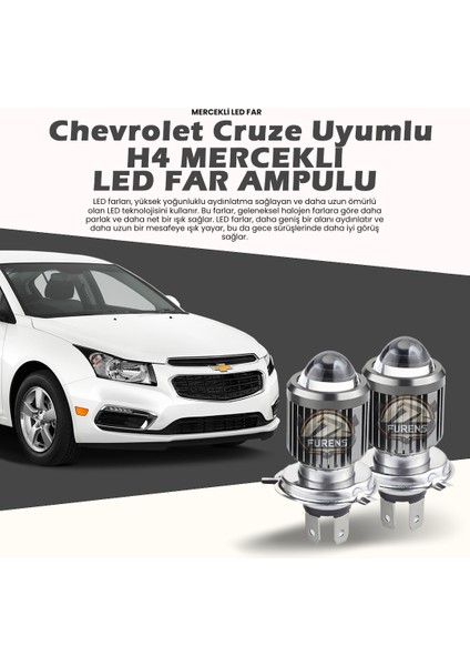 Chevrolet Cruze Mercek LED Xenon Şimşek Etkili Oto Ampul Çift Renk