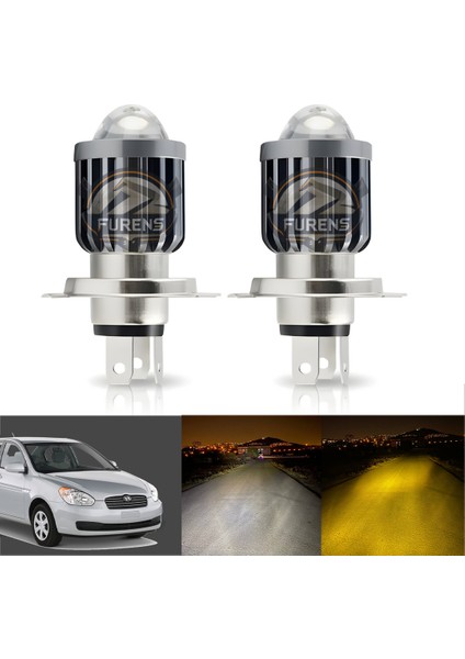 Hyundai Accent Era Mercek LED Xenon Uzun - Kısa Çift Renk Şimşek Etkili