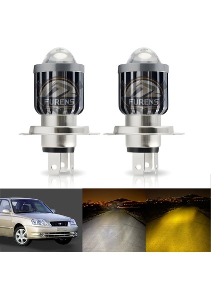 Hyundai Accent (1995-1999) Mercek LED Xenon Uzun - Kısa Çift Renk