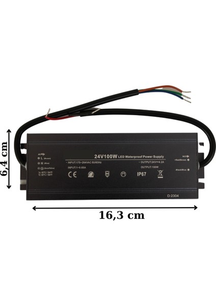 24 Volt 4,2 Amper 100 Watt Dış Cephe LED Adaptör IP67 Su Geçirmez