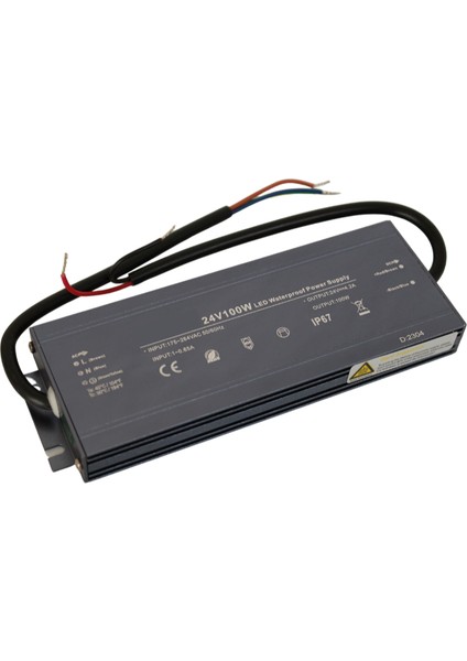 24 Volt 4,2 Amper 100 Watt Dış Cephe LED Adaptör IP67 Su Geçirmez