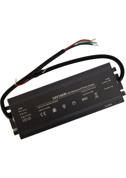 24 Volt 4,2 Amper 100 Watt Dış Cephe LED Adaptör IP67 Su Geçirmez
