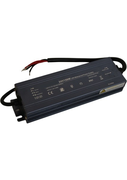 24 Volt 6,3 Amper 150 Watt Dış Cephe LED Adaptör IP67 Su Geçirmez