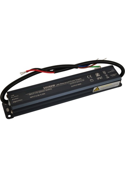 24 Volt 2,5 Amper 60 Watt Dış Cephe LED Adaptör IP67 Su Geçirmez