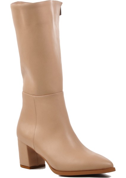 343071 Nude Içi Polarlı Kadın Topuklu Çizme modelleri