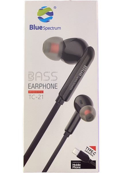 Tc-21 Typec Girişli Kulak Içi Kablolu Stereo Kulaklık