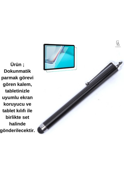 Huawei Matepad 11" 2023 360° Dönebilen Standlı Tablet Kılıfı Ekran Koruyucu ve Kalem Seti Kırmızı