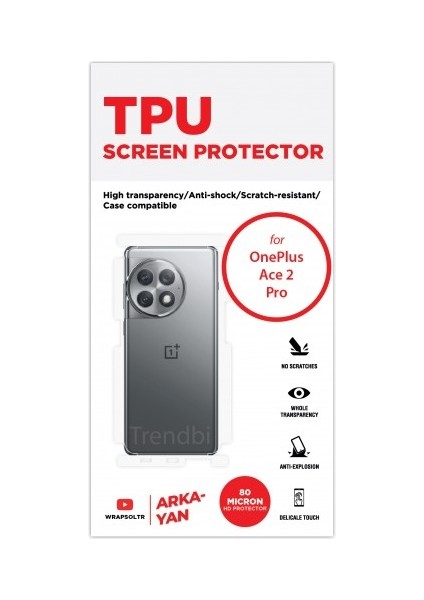 Oneplus Ace 2 Pro Arka ve Yan Koruyucu Tpu Film