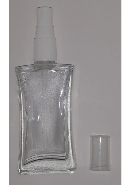 Parfüm Şişesi 50 ml (3 Adet) Şeffaf Kapaklı Içbükey Boş Şişe