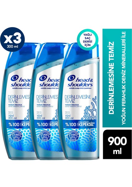 Head & Shoulders Derinlemesine Temiz Şampuan Saç Derisi Detoksu 300 ml x 3