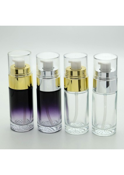 Boş Krem ve Losyon Şişesi 40 ml (3 Adet) Siyah Gri Kapaklı Boş Şişe