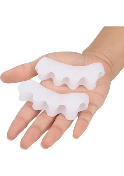 2li Set Ayak 5 Parmak Ayırıcı Makaralı Gömlek Halluks Kemik Koruma Silikon Aparat