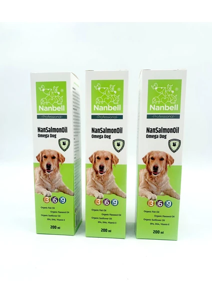 3 Kutu Köpekler Için Nansalmonoil Omega 3-6-9 200ML