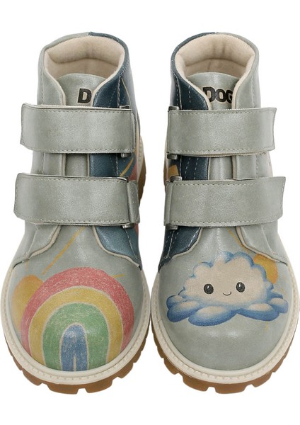 Çocuk Vegan Deri Turkuaz Uzun Bot - Sometimes Maybe Good Tasarım