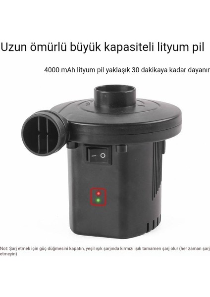 Hava Pompası Ev Araba Pompası Açık Taşınabilir Hava Pompası Şarj ve Pompalama Çift Amaçlı Elektrikli Pompa (Yurt Dışından)