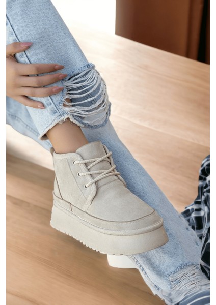 Ugy Bej (4.5 Cm) Içi Kürklü Bağcıklı Günlük Kullanım Bot fiyatları