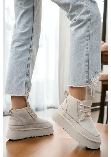 Ugy Bej (4.5 Cm) Içi Kürklü Bağcıklı Günlük Kullanım Bot fırsatları