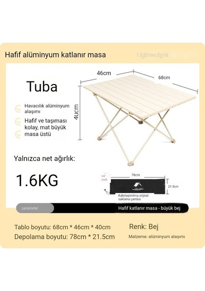 Açık Katlanır Masa Taşınabilir Alüminyum Alaşımlı Piknik Yumurta Rulo Masası Hafif Kamp Masası Piknik Masası ve Sandalyeler Barbekü Masası (Yurt Dışından)